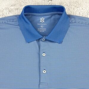 Turtleson Polo Shirt Men's XL Blue Striped Tour Performance Short Sleeve Stretch